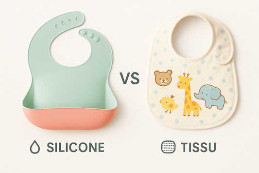 Comparatif : bavoir silicone vs tissu – Avantages & inconvénients - baby4lifestore