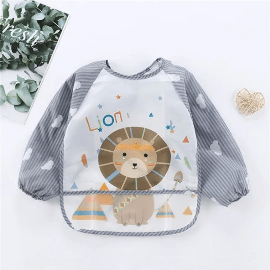Bavoir | FeedingBib™ - baby4lifestore lion gris