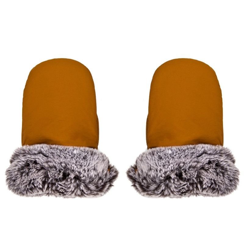 Manchon-de-Poussette-Hiver-Double-brun-gant