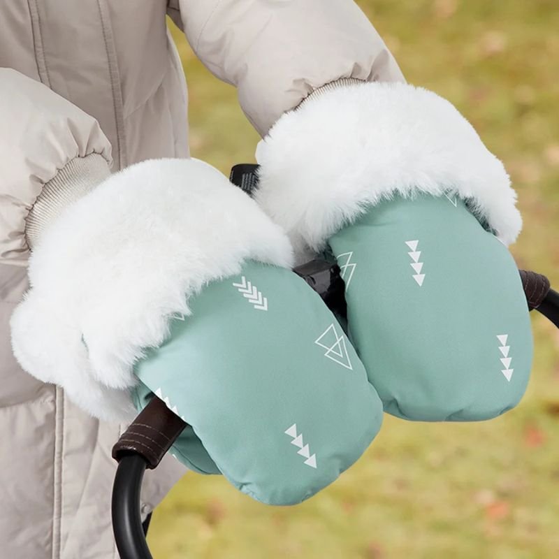 Manchon-de-Poussette-Hiver-Double-gants-triangle