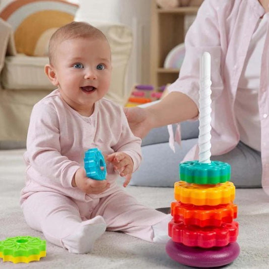 Jeux bébé - Tour arc - en - ciel rotative - baby4lifestore