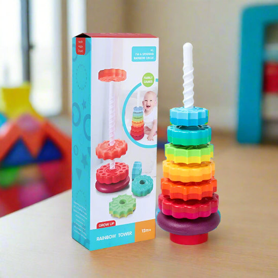 Jeux bébé - Tour arc - en - ciel rotative - baby4lifestore