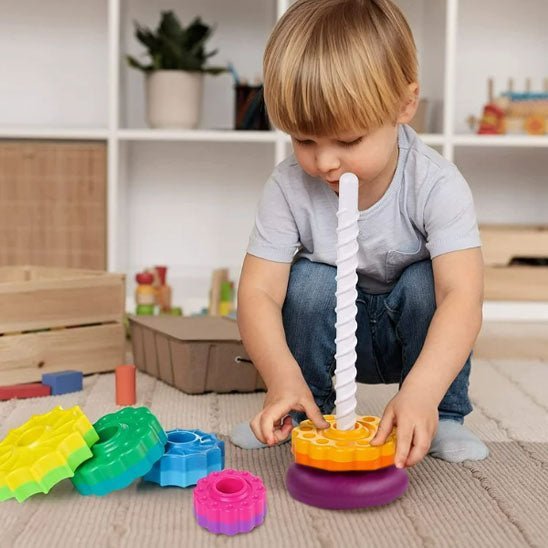 Jeux bébé - Tour arc - en - ciel rotative - baby4lifestore