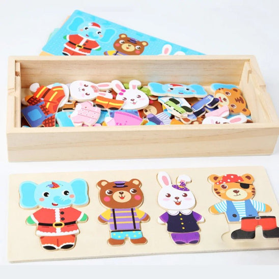 Jouet bois - puzzle dressing - baby4lifestore