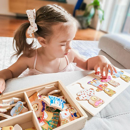 Jouet bois - puzzle dressing - baby4lifestore