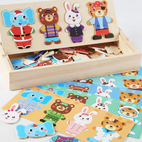 Jouet bois - puzzle dressing - baby4lifestore