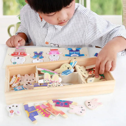 Jouet bois - puzzle dressing - baby4lifestore